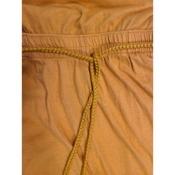 Pact The Portside Jumpsuit Large Organic Cotton Linen Wide Leg Mustard Orange - Picture 3 of 7